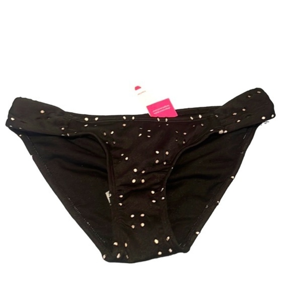 New Xhilaration XS Bikini Bottoms Black Eyelet Pattern NEW NWT